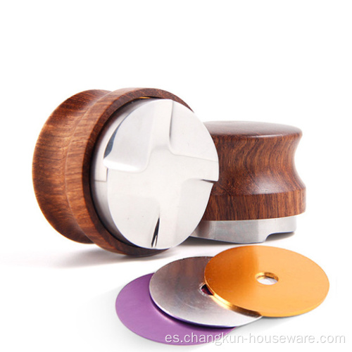 Mango de madera de 58 mm Barista Coffee Distributor Tamper